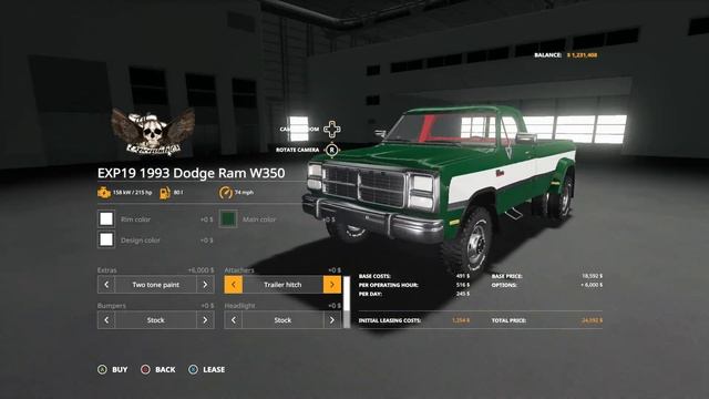 FS19 | 1993 Dodge Ram W350 смотреть онлайн