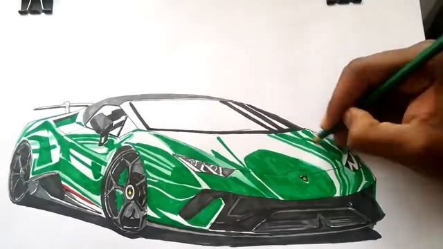 Car sketch render | 2019 Lamborghini Huracan Performante Spyder смотреть онлайн