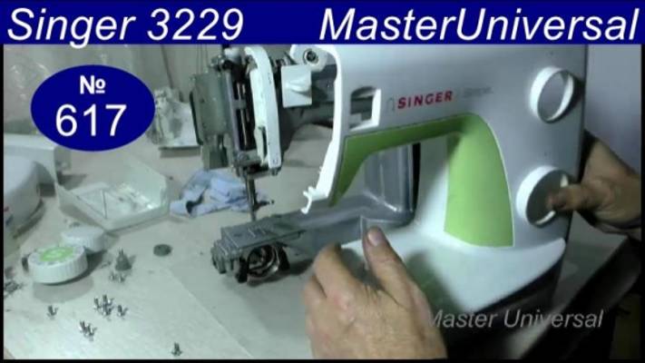 Как собрать пластиковый корпус и проверить работу швейной машины Singer 3229 Simple. Видео № 617.