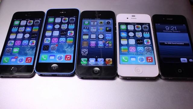 Speed & Benchmark Test: iPhone 5S vs 5C vs 5 vs 4S vs 4 - Side by Side Comparison смотреть онлайн