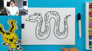 Рисуем ЗМЕЮ в книжке РыбаКит - уроки рисования