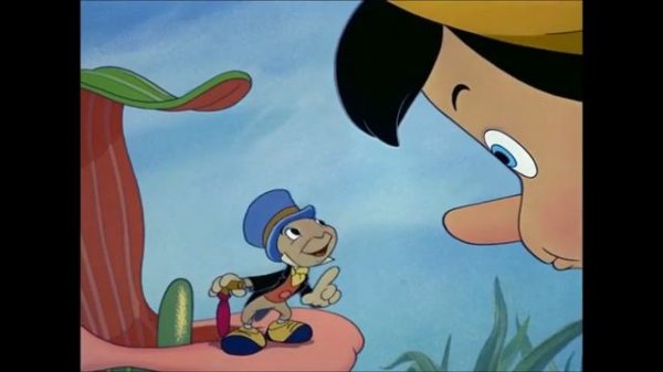 Pinocchio (1940) - Pinocchio & Jiminy Scene