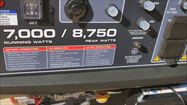 Predator 8,750 Generator start up and voltage check смотреть онлайн