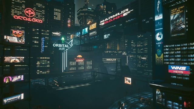 [ASMR] Cyberpunk Ambience viewing Arasaka Tower from Secret Place in Night City - 1 Hours смотреть онлайн