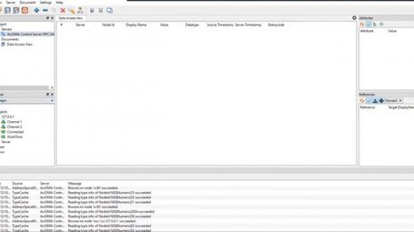 Работа OPC сервера