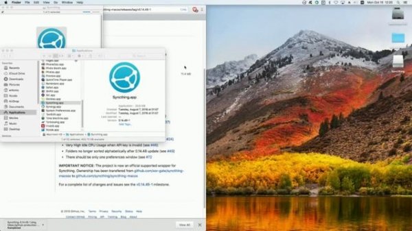 Install Syncthing on MacOS 10.13 install - Fail part 1
