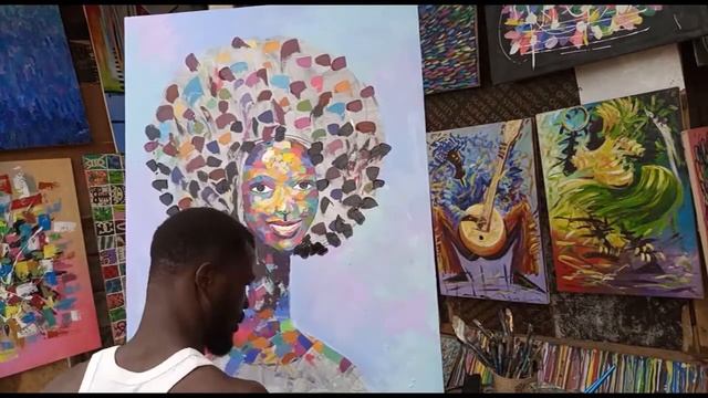 How to paint the beautiful colourful face of an African woman смотреть онлайн