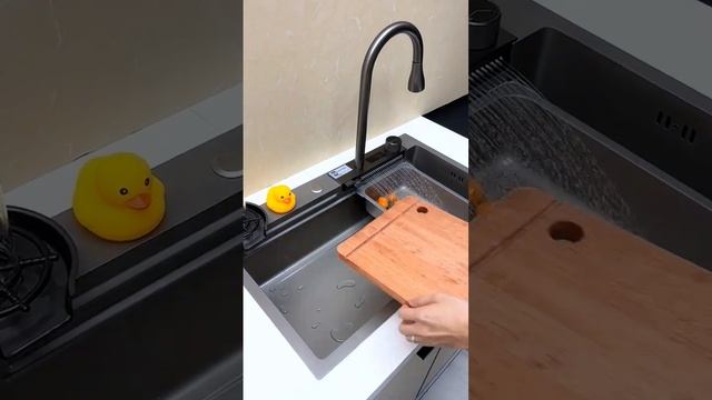 Blerex Workstation Sink Waterfall Kitchen Sink with Digital Display Faucet and Knife Holder #kitche смотреть онлайн
