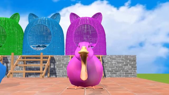 5 Giant Duck Cartoon,Tiger,Cow,Dinosaur,Gorilla,Elephant Wild Animals Choose The Right Mystery Door