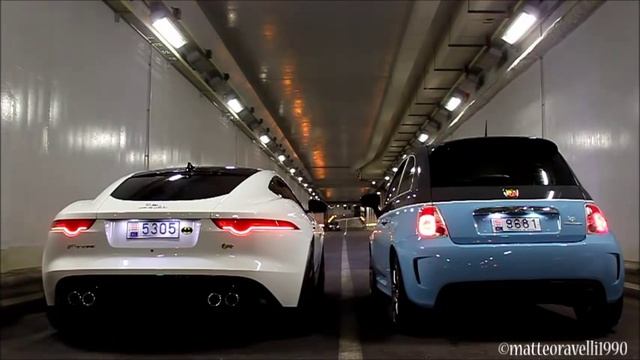 Crazy Battle Sound - Jaguar F Typer R Vs Abarth 500 смотреть онлайн