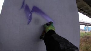 Graffiti with the illusion of a destroyed wall! Graffiti bombing and tagging/ handstyle. Rebel813