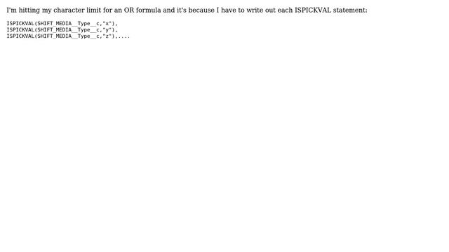 Salesforce: Is there a shorter way to write ISPICKVAL for multiple values? смотреть онлайн