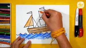 Как нарисовать КОРАБЛЬ Парусник - уроки рисования от РыбаКит