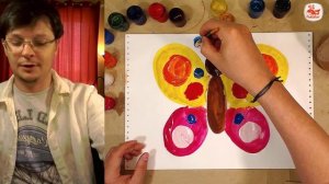 Как нарисовать БАБОЧКУ - рисуем КРАСКАМИ с РыбаКит