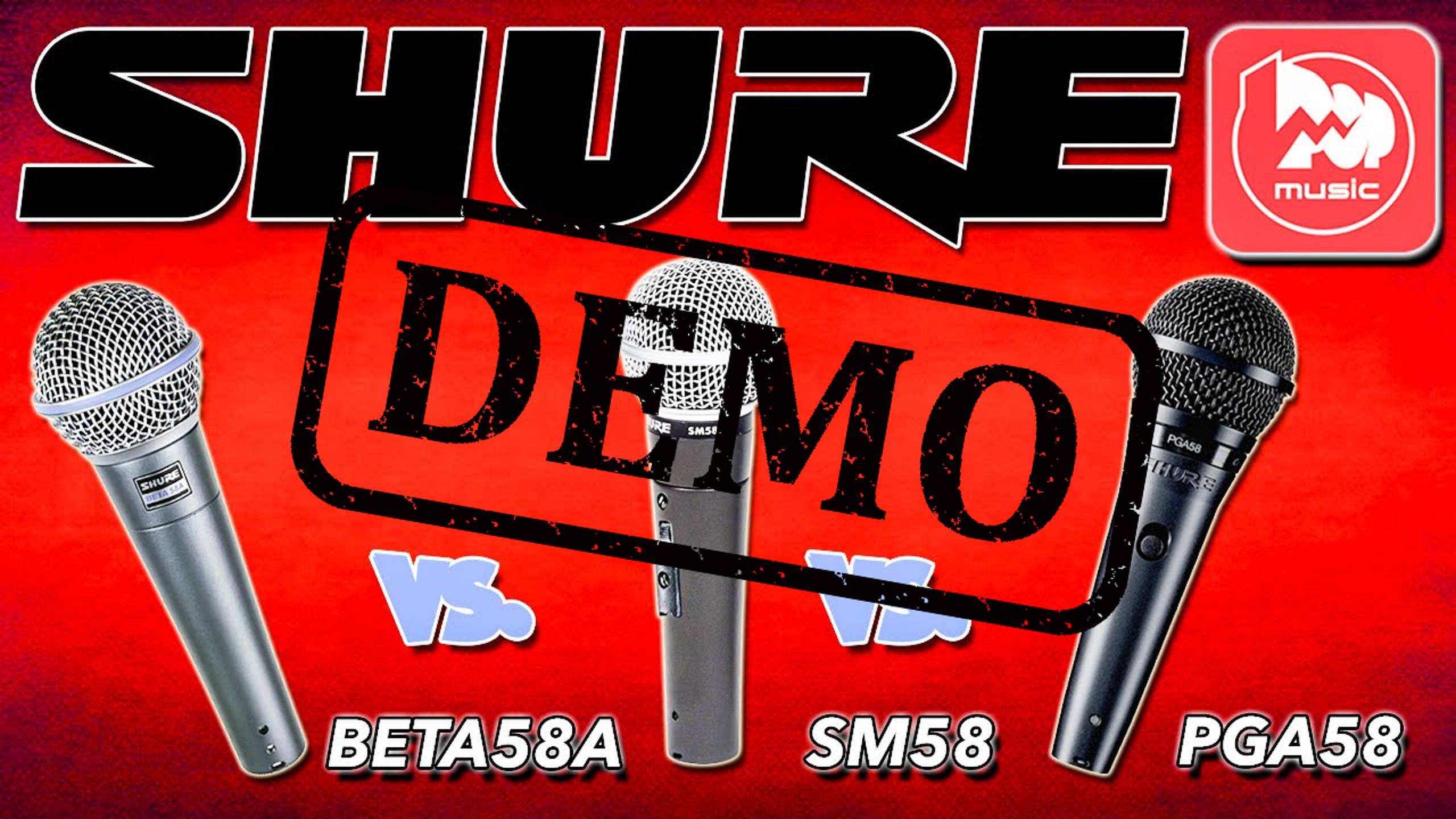 Сравнение микрофонов SHURE BETA58A, SHURE SM58, SHURE PGA58 - демонстрация звучания