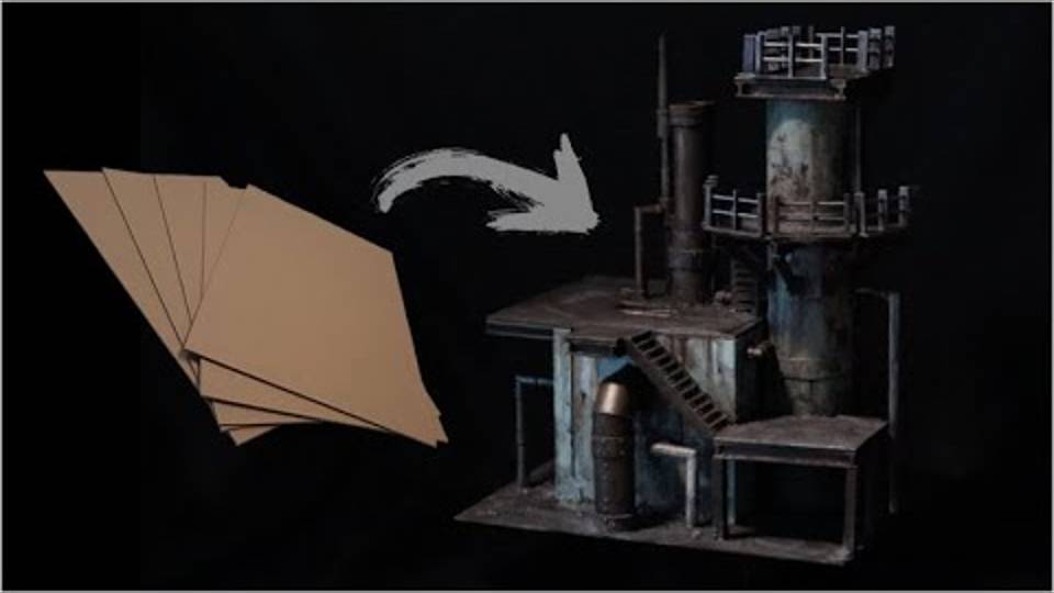 40k Terrain from ONLY CARDBOARD! - Warhammer 40,000 Necromunda Kill Team Industrial Tutorial смотреть онлайн