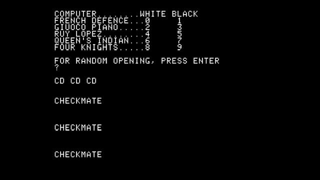 ASMchess / MicroChess - (1976) - Apple I - gameplay смотреть онлайн