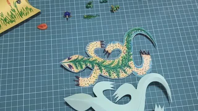 Биговка по изогнутой линии. Как сделать объемную ящерицу из бумаги. Мастер класс. смотреть онлайн