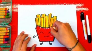 Как нарисовать КАРТОШКУ ФРИ - уроки рисования оты РыбаКит