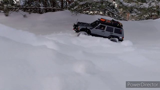 Просто покатали морозным утром. RC Jeep Cherokee XJ Injora Hobbywing Fusion SE 1200kv.