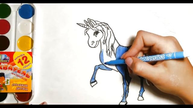 Веселая, милая лошадка с радугой, раскраски для детей, Раскрашиваем и рисуем .