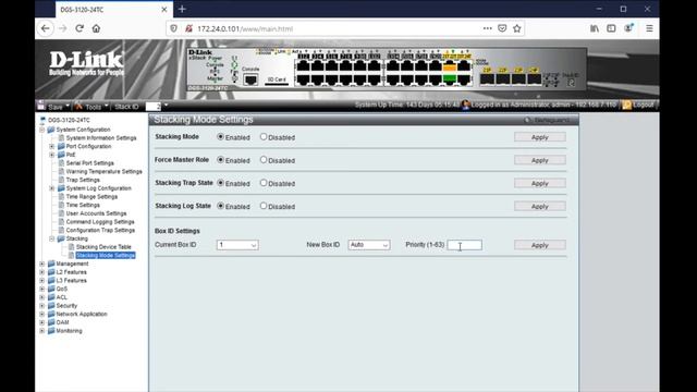 Configuració del stack als switch D-LINK DGS-3120 смотреть онлайн