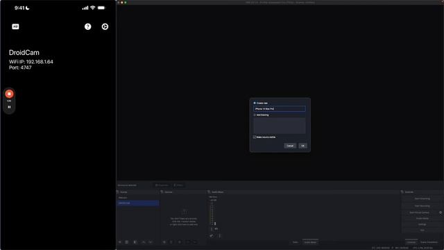 Setting Up OBS With DroidCam On IOS