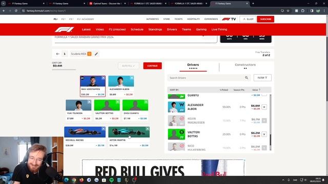 IS THIS THE BEST TEAM IN F1 FANTASY?? | SAUDI ARABIA GP TEAM SELECTION | F1 Fantasy Tips 2024 смотреть онлайн