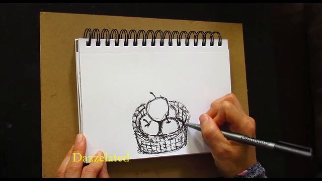 Quick pen drawing in real time- Apples in the basket and Bag смотреть онлайн
