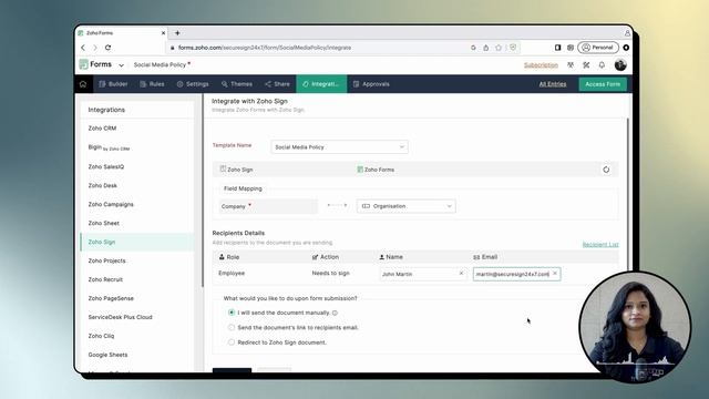 eSign in Zoho Forms - Installing the Zoho Sign extension | Digital signatures смотреть онлайн