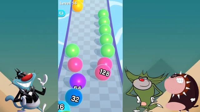 NOOB vs PRO vs HACKER Ball Run 2048 Android iOS Oggy And Jack Voice смотреть онлайн