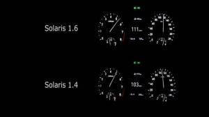 Разгон до 150 км/ч    Solaris 1.4 vs Solaris 1.6