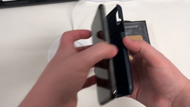 BlackBrook Burkley Snap-on Back Cover Case for Apple iPhone X / XS - Saffiano Navy Blue Leather смотреть онлайн