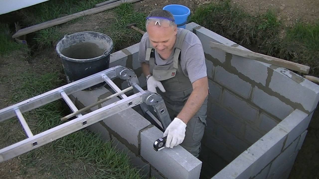 Стенки септика из шлакоблока