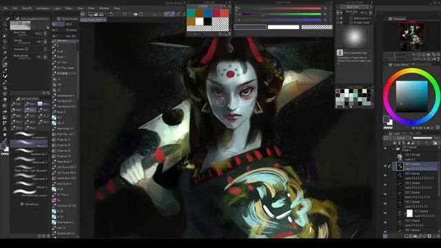 Painting process in Clip Studio Paint - Chimei смотреть онлайн
