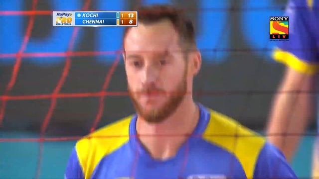RuPay PVL 2019 Semifinal 2: Kochi Blue Spikers Vs Chennai Spartans - David Lee Spike