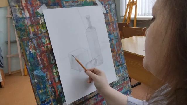 Рисунок. Урок для 2 класса дпоп. Часть 2. Натюрморт из трёх предметов. смотреть онлайн
