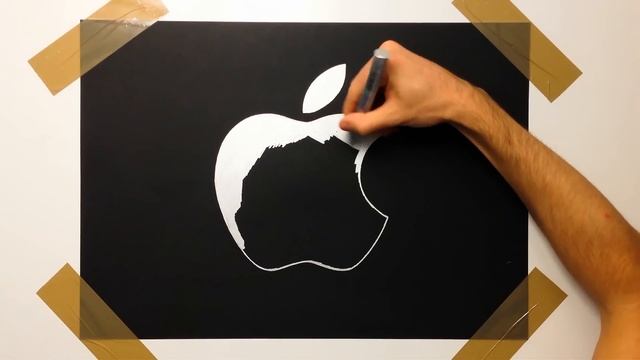Satisfying Video - Silver Drawing - How To Draw the Apple Logo смотреть онлайн