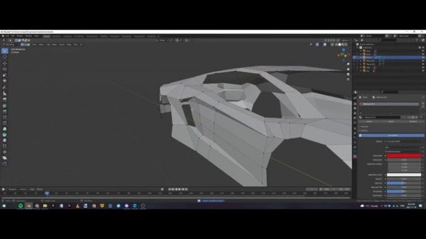 Low Poly Lamborghini time lapse (Blender 2.91.2)