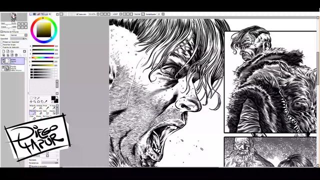 Digital Inking Process / Easy Paint Tool Sai смотреть онлайн