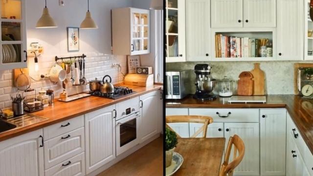White Kitchen with Wood Countertops. White Kitchen Countertops Design and Ideas. смотреть онлайн