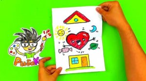 Веселые СЮРПРИЗЫ  РыбаКит папа рисует