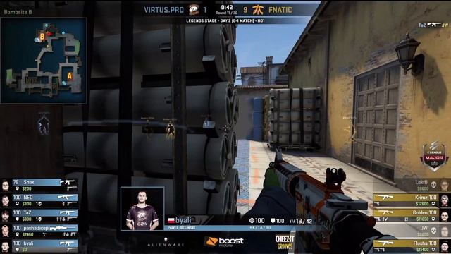 Fnatic vs Virtus.Pro - CS:GO ELEAGUE Major Boston 2018 смотреть онлайн