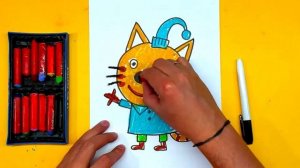 ТРИ КОТА идут гулять  РыбаКит папа рисует