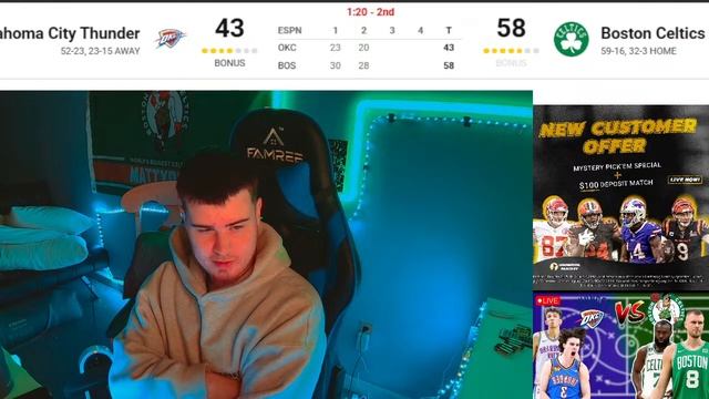 Boston Celtics vs Oklahoma City Thunder | Live Play by Play & Reaction | Celtics vs Thunder смотреть онлайн