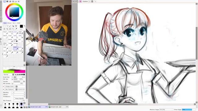 Paint Tool Sai drawing on iPad Mini 6 смотреть онлайн