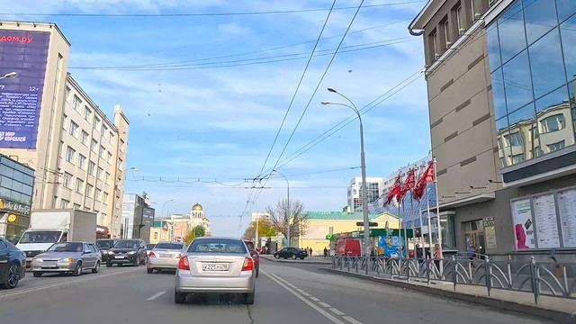 На автомобиле по улицам Екатеринбурга в солнечный октябрьский день смотреть онлайн