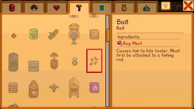 iOS Stardew Valley 1.03: Craft 19 bug meat into 540 bait. смотреть онлайн