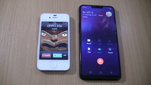 Incoming call & Outgoing call at the Same Time Iphone 4S ios 6+OPPO A3s смотреть онлайн