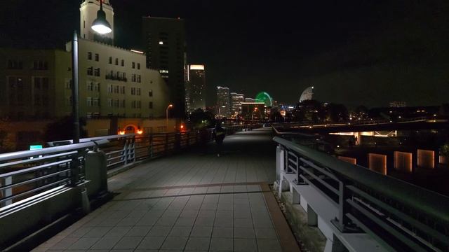 4K・ Ночная Иокогама Чукагай и Минатомирай